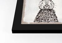 Ink Drawing Bunny Burlap 16" x 16" Black Framed Print Under Plexiglass