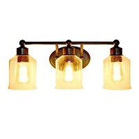 Lalia Home Studio Loft Black 3 Light Metal & Glass Vanity