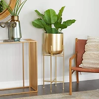 Gold Modern Planter, 13" x 13" x 46"