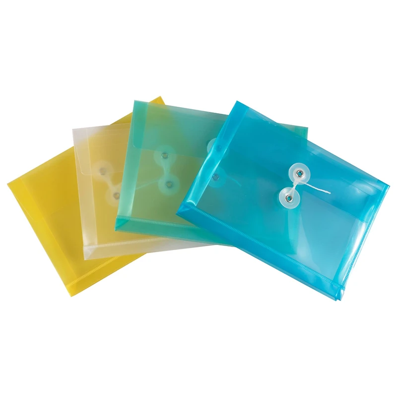 JAM Paper 5.5" x 7.5" Plastic Button & String Tie Closure Envelopes, 24ct.