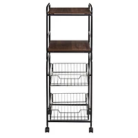 Honey Can Do Black 4-Tier Rolling Cart