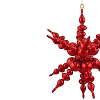 24" Shiny Red 3D Sunburst Snowflake Commercial Ornament