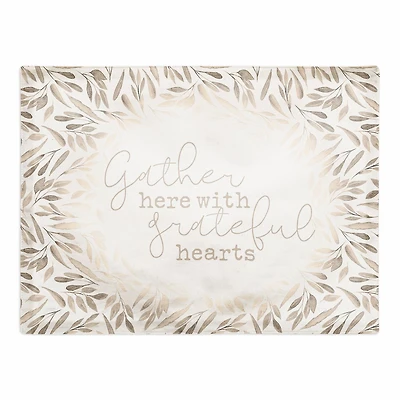 Greige Leaves Gather Polyester Twill Placemat