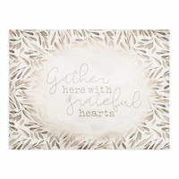 Greige Leaves Gather Polyester Twill Placemat