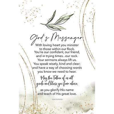 God's Messenger Inspirational Wood Plaque
