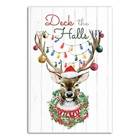 Deck the Halls Reindeer Canvas Wall Art