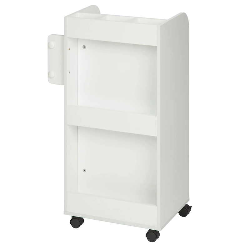 Honey Can Do 3-Drawer White Rolling Craft Cart with Drawers & Slotted Compartments