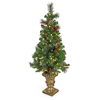 4ft. Pre-Lit Crestwood Spruce Entrance Artificial Christmas Tree, Warm White LED Lights