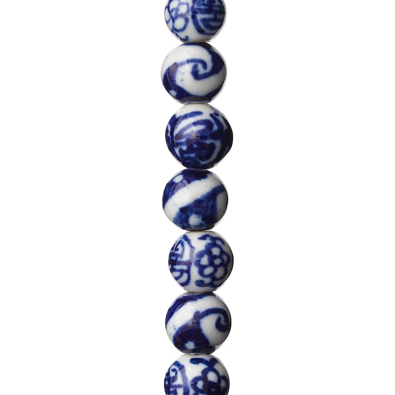 12 Pack: Sapphire Mix Ceramic Round Beads, 8mm by Bead Landing™