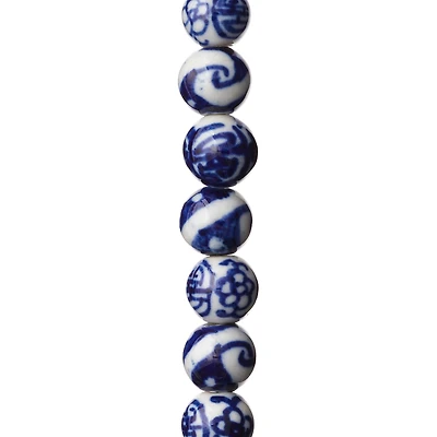 12 Pack: Sapphire Mix Ceramic Round Beads, 8mm by Bead Landing™