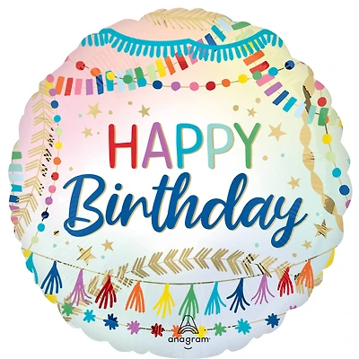 17" Birthday Streamers Foil Balloon