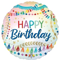 17" Birthday Streamers Foil Balloon