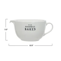 Hello Honey® 12.5" White For Goodness Bakes Stoneware Batter Bowl