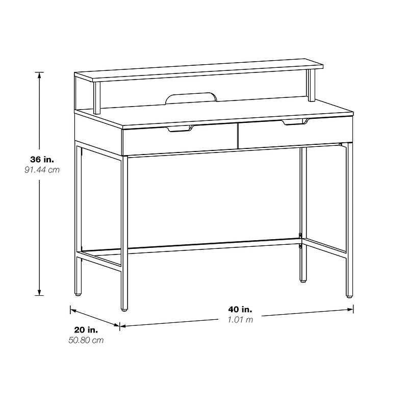 OSP Home Furnishings 40" Contempo Desk with Drawers