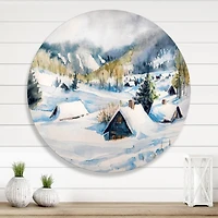Designart - Mountain Village In Winter