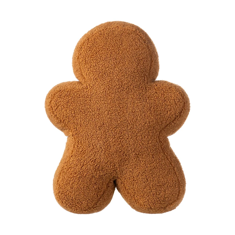 Glitzhome® 15"H Christmas Gingerbread Man Shaped Pillow