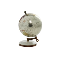 7" White Metal Modern Globe
