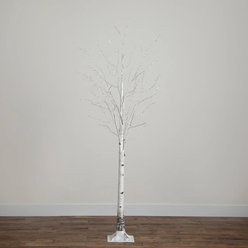 7ft. Pre-Lit White Birch Artificial Christmas Tree, Warm White LED Lights