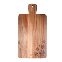 Rectangle Wood Serving Board with Snowflake design by Makery™