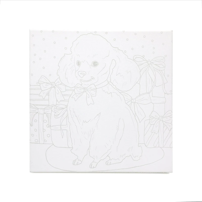 11" x 11" Christmas Dog Canvas Painting Kit by Artist's Loft™