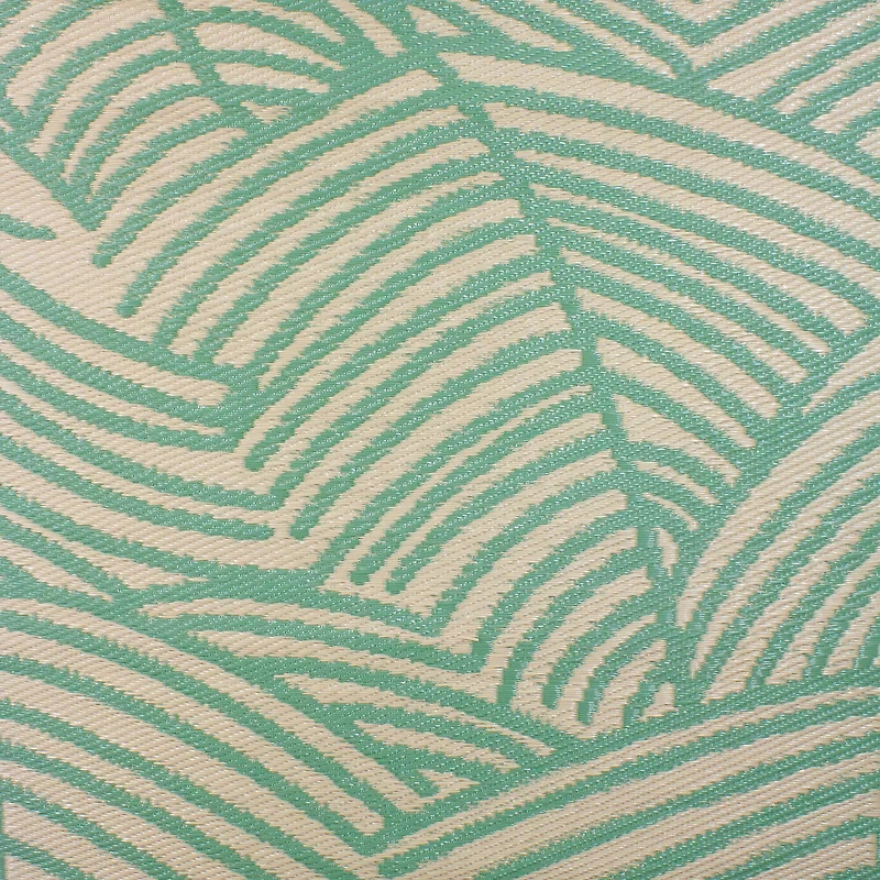 Green & Beige Leaf Design Rectangular Outdoor Area Rug, 4ft. x 6ft.