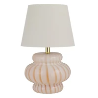 Hello Honey® 18.5" Yellow & Cream Striped Hand-Blown Art Glass Table Lamp