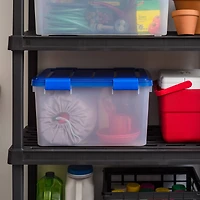 IRIS® WeatherPro™ 44qt. Clear Heavy Duty Plastic Storage Bin with Blue Lid