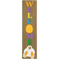 3.25ft. Welcome Wooden Easter Bunny Porch Board Sign