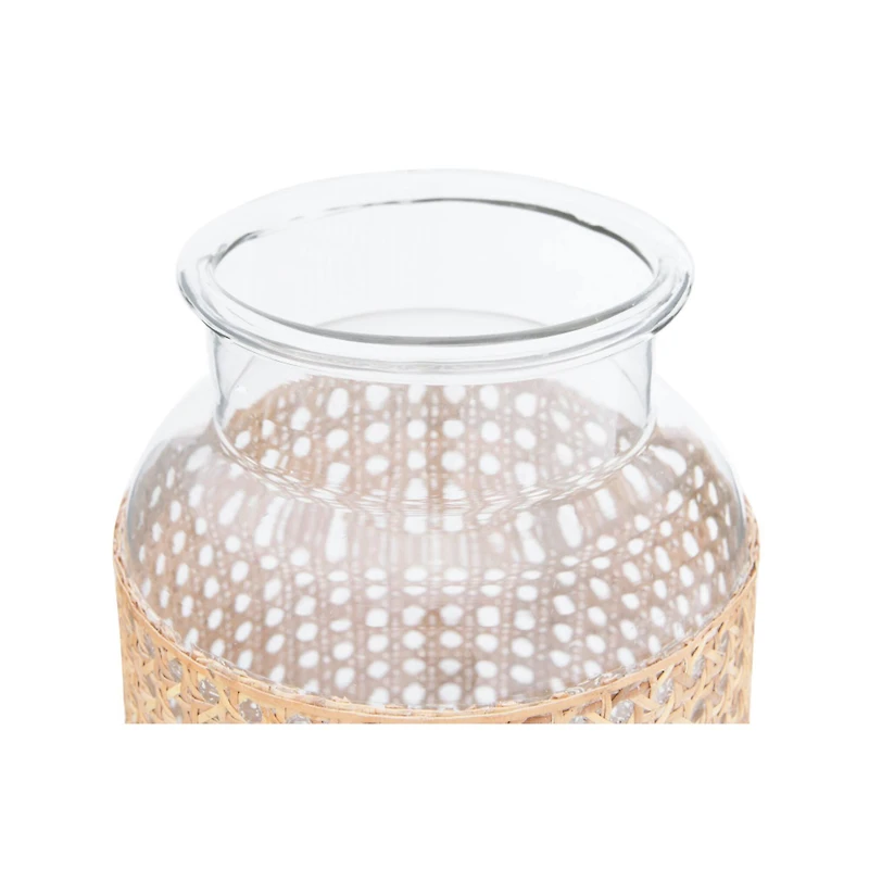Hello Honey® Bloomingville Clear Glass Vase with Woven Natural Cane Sleeve