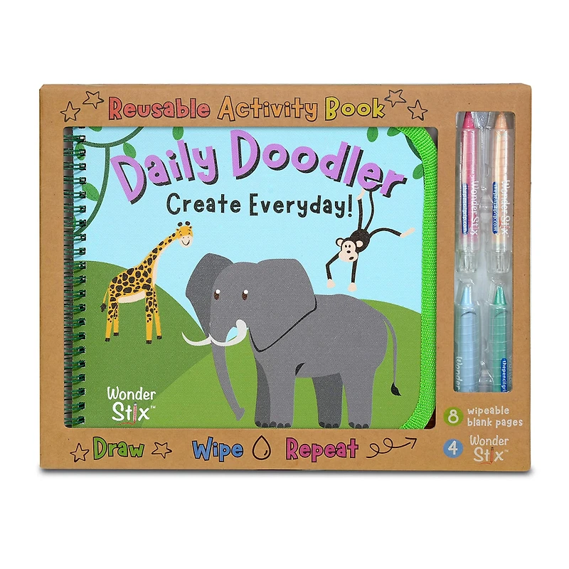 The Pencil Grip™ Wild Animals Daily Doodler Reusable Activity Book Kit