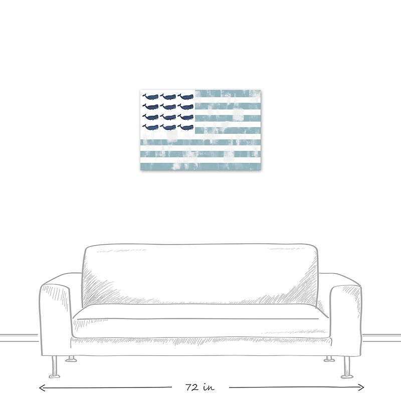 Whale Flag Canvas Wall Art