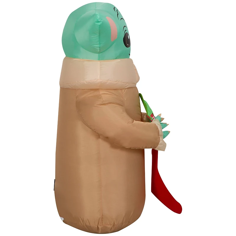 3.5ft. Airblown® Inflatable Christmas Grogu with Frog in Stocking