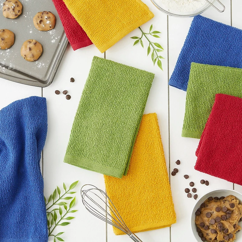 DII® Assorted Primary Bar Mop Dishtowel & Dishcloth (Set of 8)