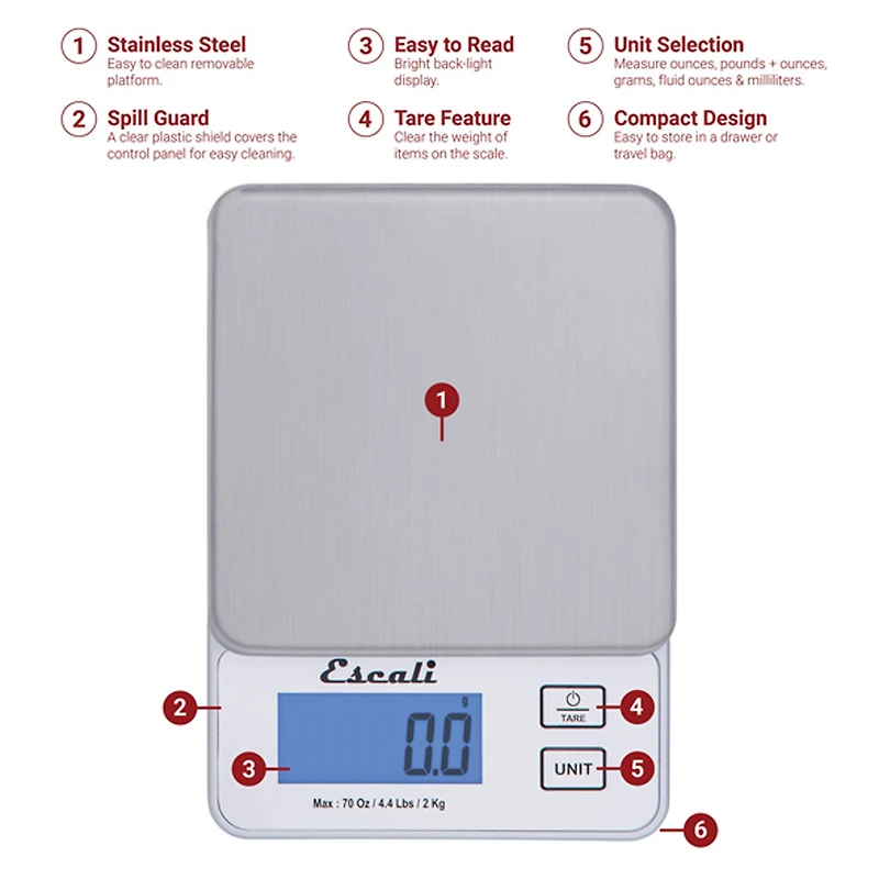 Escali Vera Precision Compact Digital Scale