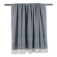 DII® French Blue Arrowhead Woven Throw