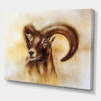 Designart - Portrait of Wild Ram With Mighty Horns I