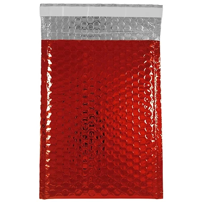 JAM Paper 6.375" x 9.5" Red Metallic Bubble Padded Mailer Envelopes, 12ct.