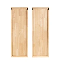 13" x 37" Light Brown Wood Geometric Carved Panel Arch Wall Décor with White Linear Markings Set 