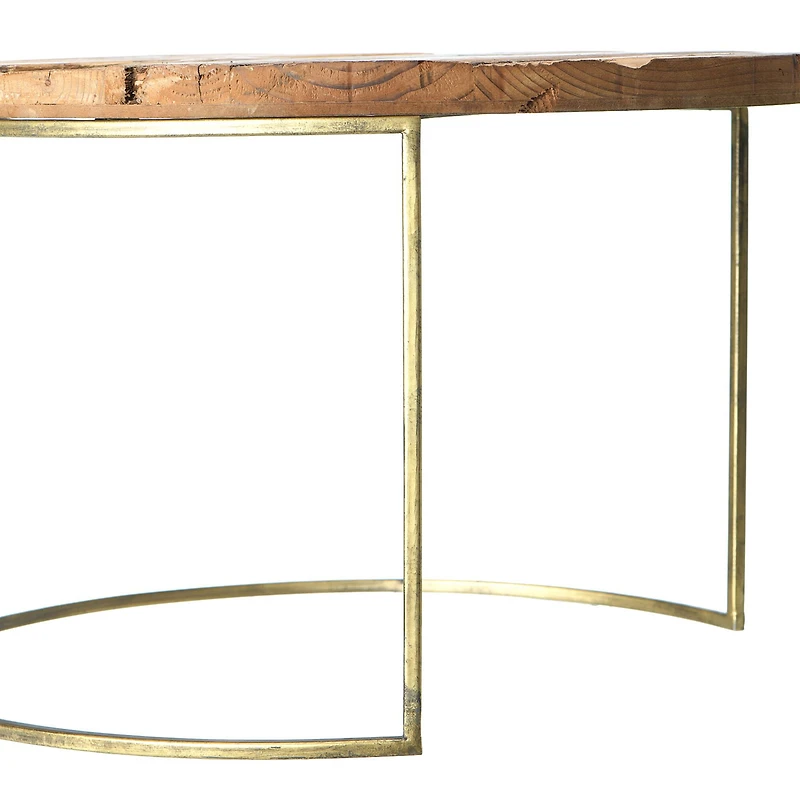 Hello Honey® 16'' Round Wood Dia Tray with Metal Legs