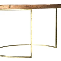 Hello Honey® 16'' Round Wood Dia Tray with Metal Legs