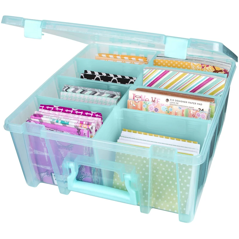 ArtBin® Aqua Mist Super Satchel™ Double Deep Storage Bin with Dividers