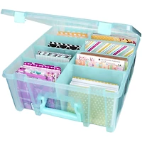 ArtBin® Aqua Mist Super Satchel™ Double Deep Storage Bin with Dividers