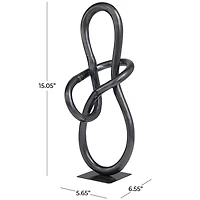 15" Dark Gray Aluminum Abstract Sculpture Décor