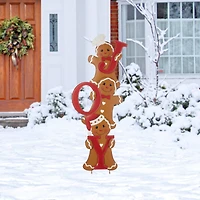 Glitzhome® 46.75'' JOY Gingerbread Man Metal Yardstakes