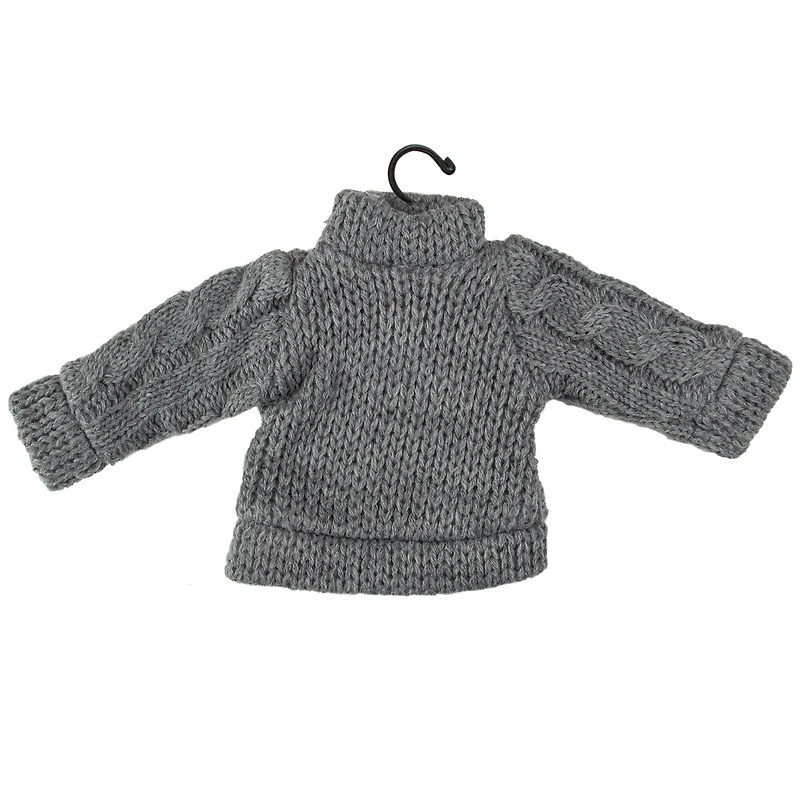 Ugly Sweater with Plaid Moose Christmas Ornament - 9" - Gray