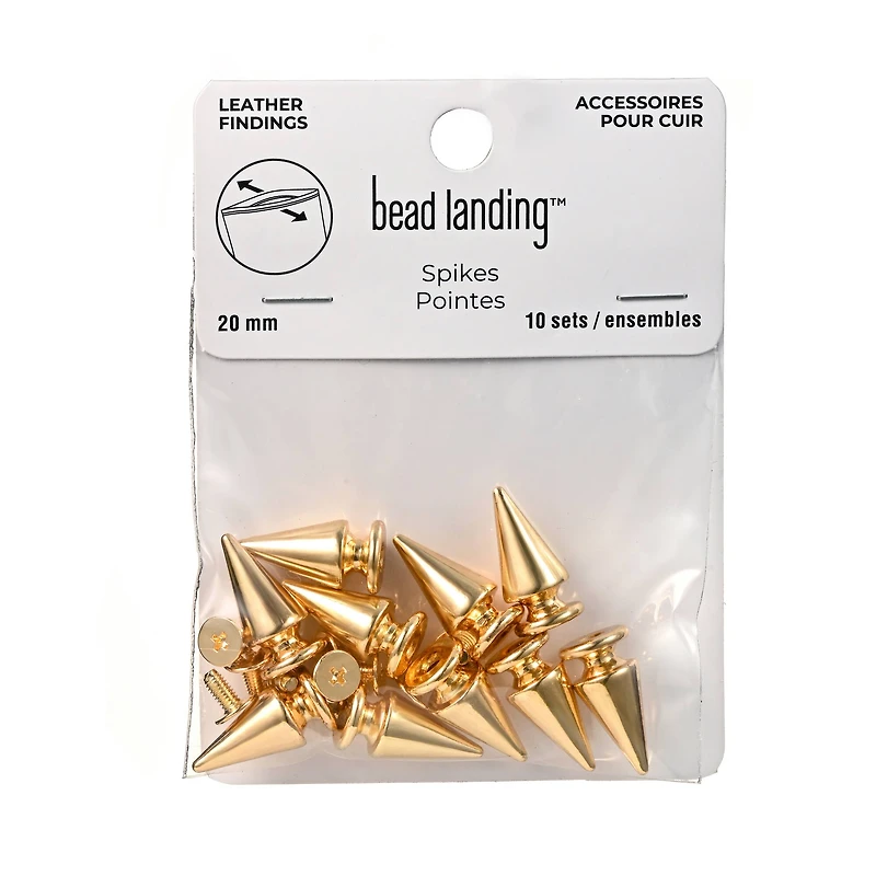 Gold Spike Studs, 10ct. by Bead Landing™