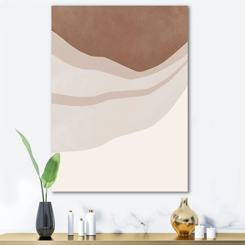 Designart - Terracotta and Ivory Shapes with Scuff Effect