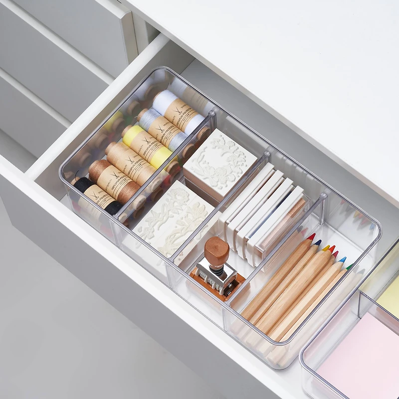 Clear Storage Bin with Dividers by Simply Tidy™