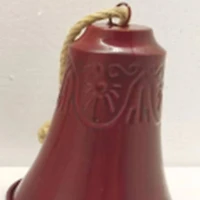 Embossed Christmas Bell Ornaments - 6" - Burgundy - Set of 2