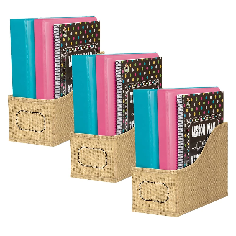 Teacher Created Resources® Burlap Design Book Bin, 3ct.